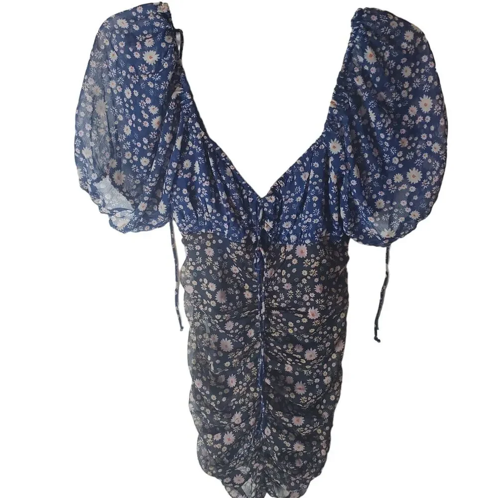 Free People Tessa Dress Floral Combo - Mini Chiffon Coastal Cowgirl, XS